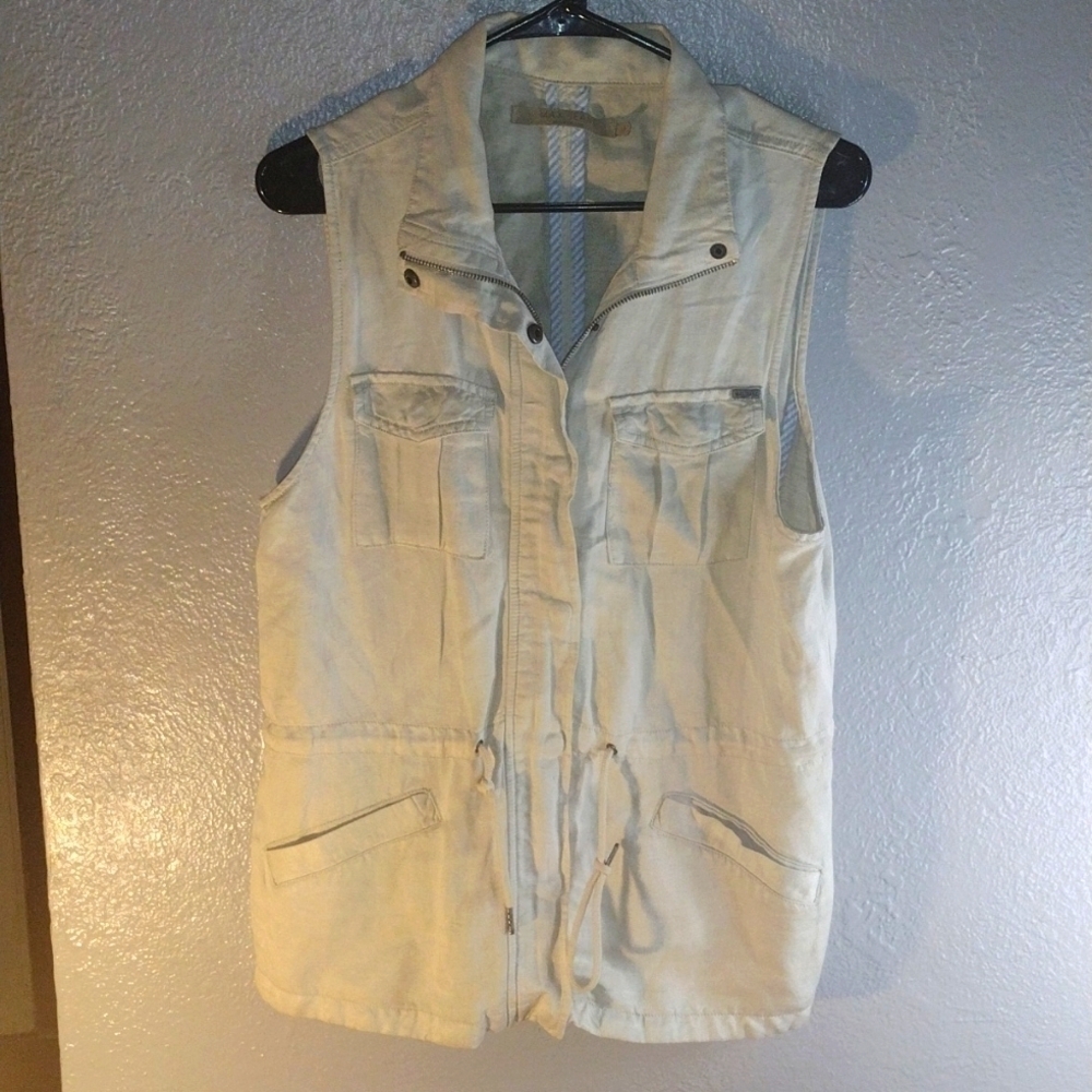 Max Jeans Linen Blend Zip up Vest M
